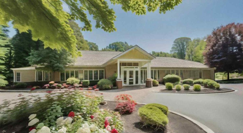 Welcoming entrance of a modern skilled nursing facility